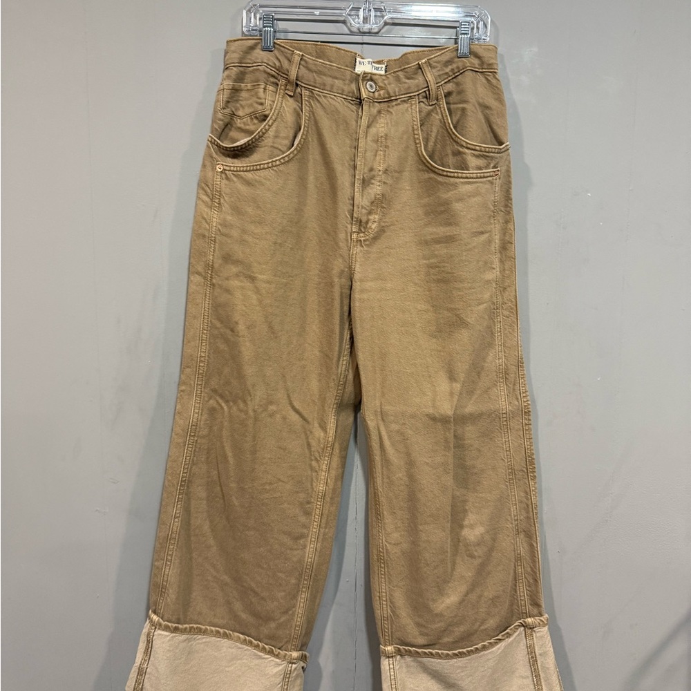 We The Free Tan Jeans with Cream Accents